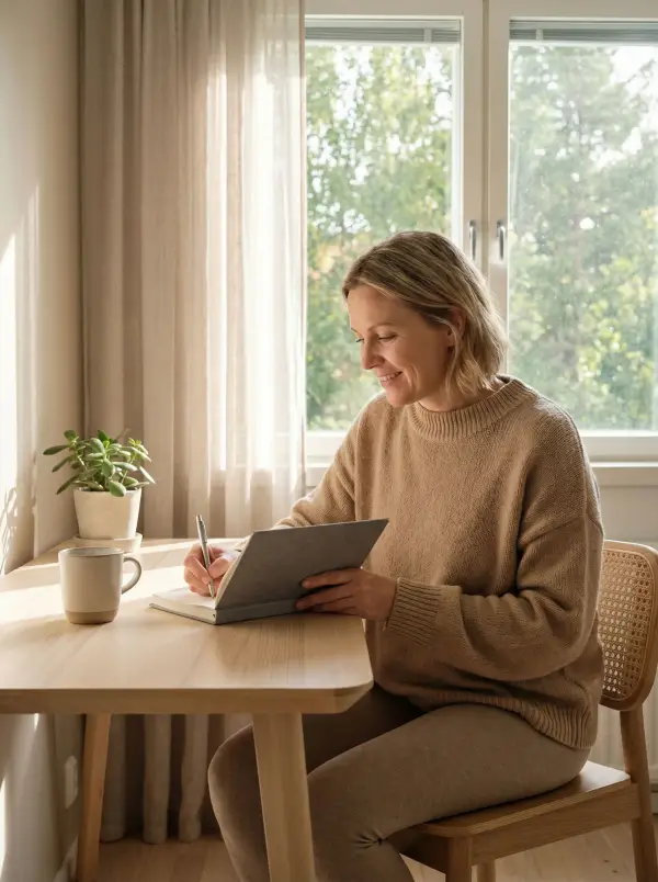 Woman writing goals